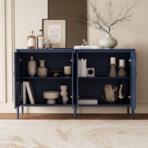 58" Sideboard Buffet Cabinet with Storage for Dining Room, Blue, view 6