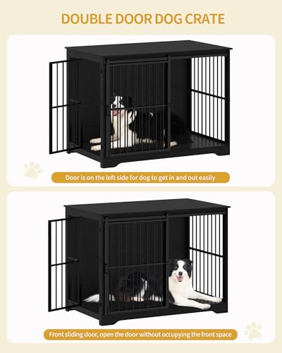 46.9" XXL Dog Crate Furniture Indoor Dog Kennel with Barn Door, view 5
