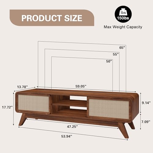 Mid Century Modern TV Stand for TVs up to 65'', view 3