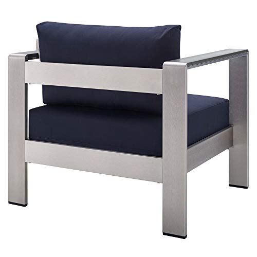 Shore Aluminum 4 Piece Outdoor Patio Furniture Set | Sturdy Anodized Frames | Sunbrella Cushions | Ideal for Casual Gatherings