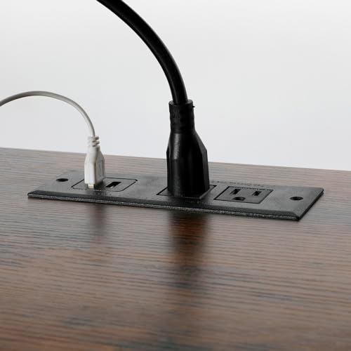 TV Stand with Power Outlet for TVs up to 75 inch, Television Stands with 6 Open Shelves and Media Storage, Entertainment Center TV Console for Living Room
