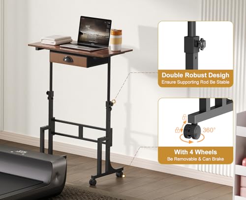 Adjustable Height Standing Desk With Drawer, view 6