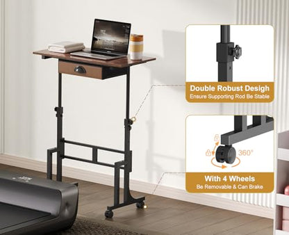 Adjustable Height Standing Desk With Drawer, view 6