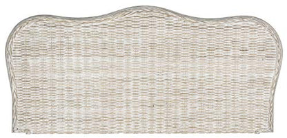 SAFAVIEH Furniture - Imelda Rattan Full Headboard - White-Washed - Rattan - Coastal Woven Design - Ideal for Bedroom (SEA8027B-F)