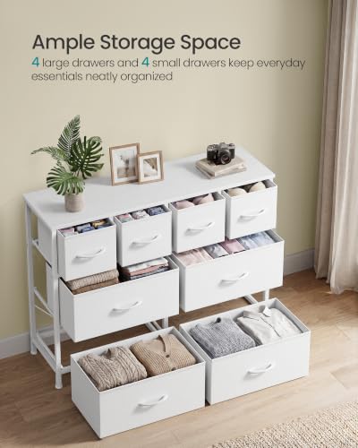 Wide Dresser for Bedroom, 8 Fabric Drawers with Steel Frame, view 5