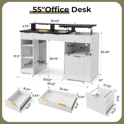 Executive Desk with Drawers and Standing Desk, view 4