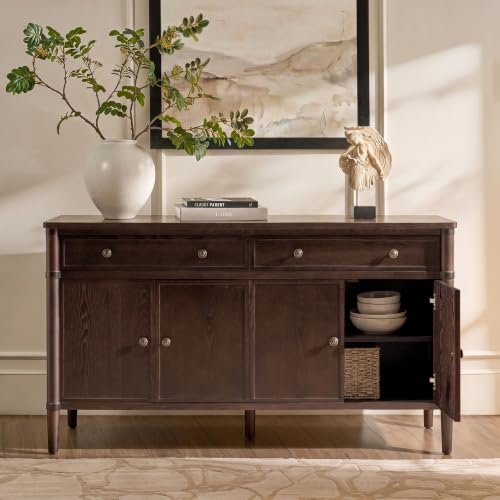58" Transitional Buffet Sideboard Cabinet with Storage, Auburn, view 5