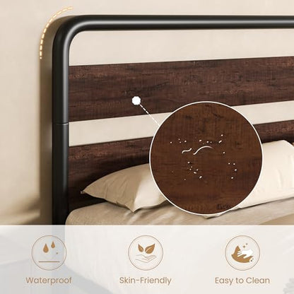 Heavy Duty Oval Bed Frame in Mahogany Wood, view 4