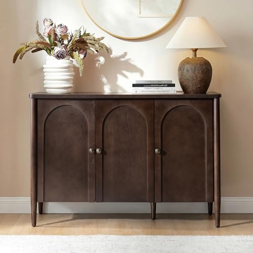47" Arched Sideboard Buffet Cabinet with Storage, Auburn, view 3