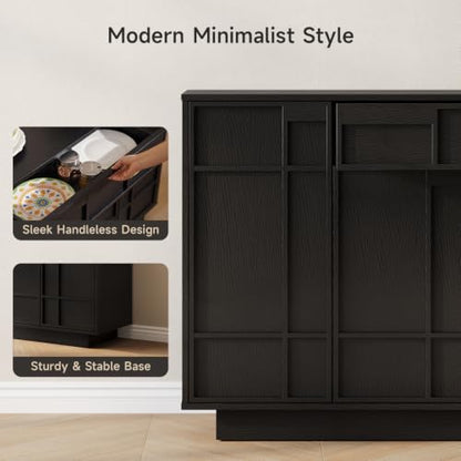 55" Sideboard Buffet Cabinet with Storage Drawer & Built-in Lights, view 4