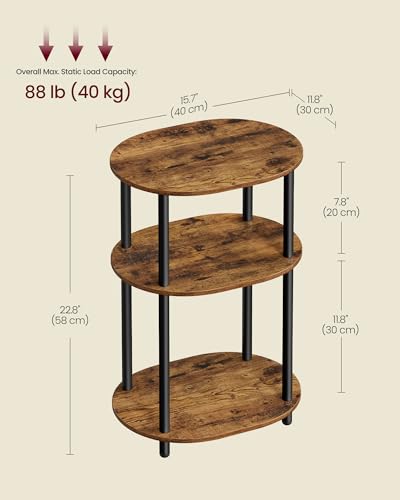 Side Table, Small End Table, Tall Nightstand, Steel Frame, view 5