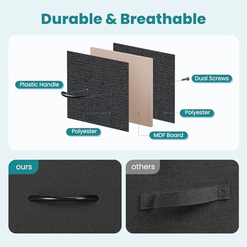Black Dresser for Bedroom with 7 Fabric Drawers Storage Organizer, view 6