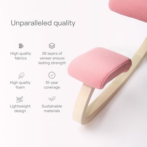 Variable Natural/Grey Ergonomic Office Kneeling Chair for Desk for Desk – Back Pain Relief, Rocking Seat for Home, Study & Posture Support – 10 Year Limited Warranty