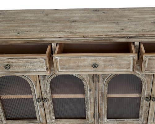 59"Solid Wood Sideboard Buffet Cabinet,Credenza Storage with Drawers, view 8
