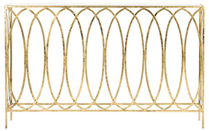 Safavieh Home Carina Gold Foil and Glass Console Table