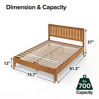 Zinus Alexis Deluxe Wood Platform Bed Frame with Headboard, King, view 3