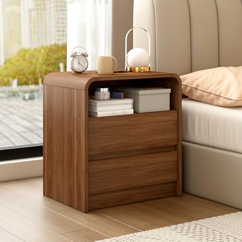 Nightstand Set of 2 w/Charging Station, 2 Drawers & Open Shelf, view 8