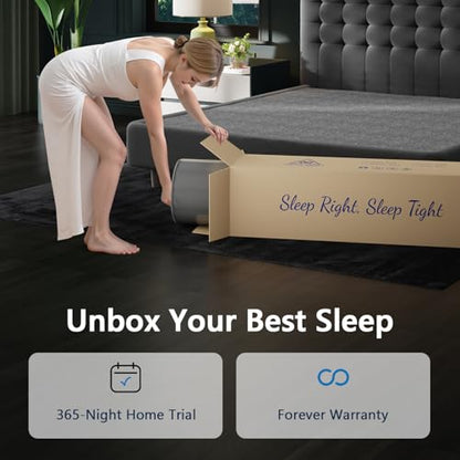 Twin Size Mattress, Upgraded 8 Inch Luxury Hybrid Twin Mattress in a Box, view 7