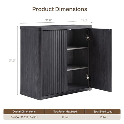 Buffet Cabinet with Storage 34.6" Sideboard Accent Modern Credenza with Doors, view 3