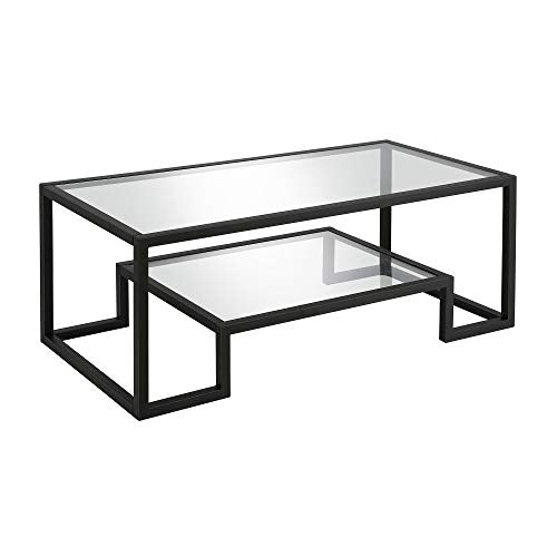 45" Wide Rectangular Coffee Table in Blackened Bronze, Modern coffee tables for living room, studio apartment essentials