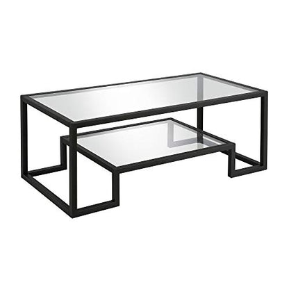 45" Wide Rectangular Coffee Table in Blackened Bronze, Modern coffee tables for living room, studio apartment essentials