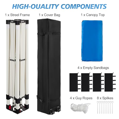 10x10 Pop Up Canopy Tent, 1-Button Push Setup Canopy Tent, view 7