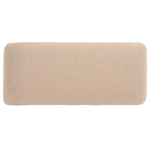 SAFAVIEH Furniture - Tenko Bench - Tan - Solid Wood - Modern Shearling Design - Ideal for Entryway, Bedroom, Living Room, 18.5" Seat Height - Fully Assembled (BCH1300G)
