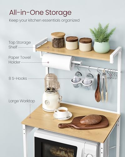 4-Tier Kitchen Bakers Rack with Power Outlet, 23.6-Inch Wide, view 7