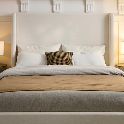 Queen Size Upholstered Platform Bed Frame, view 7