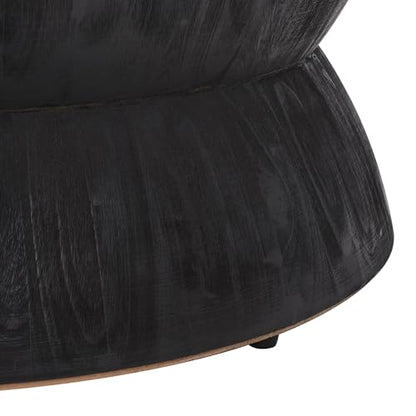 SAFAVIEH Furniture - Lailah Round Coffee Table - Mid-Century Design - Black Sculptural Drum - Fully Assembled - Ideal for Living Room, Family Room, 30" W x 30" D x 14" H (ALV1000A)