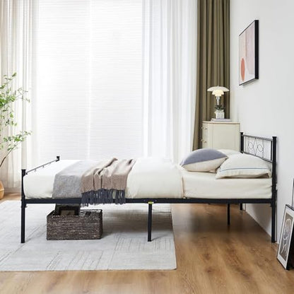 14" Full Size Metal Platform Bed Frame with Headboard, view 7