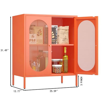 2 Door Accent Cabinet, Metal Storage Cabinet with Adjustable Shelf, view 4