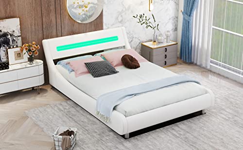 Full Size Bed Frame for Bedroom Full Size Low Profile Upholstered Platform Bed, view 7