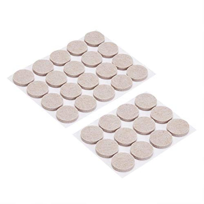 Round Self Adhesive Felt Furniture Pads, Floor Protectors, Anti Scratch, 1 inch, 32 Count, Beige