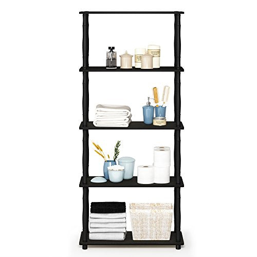 Turn-N-Tube 5-Tier Multipurpose Shelf / Display Rack / Storage Shelf / Bookshelf, Classic Tubes, Espresso/Black