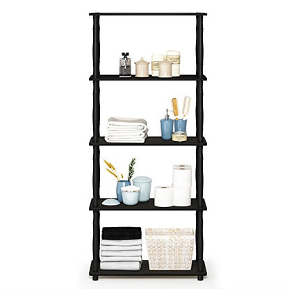 Turn-N-Tube 5-Tier Multipurpose Shelf / Display Rack / Storage Shelf / Bookshelf, Classic Tubes, Espresso/Black