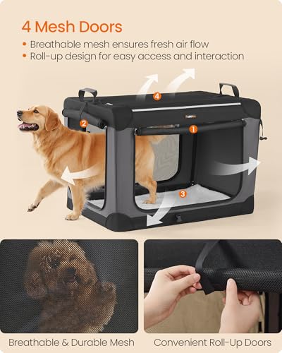 Collapsible Dog Crate, Portable Oxford Fabric Pet Carrier, 36-Inch, view 5
