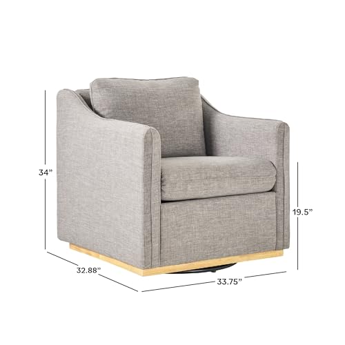 Nash Modern Farmhouse Linen Swivel Accent Chairs, 2-Pack, Dark Grey