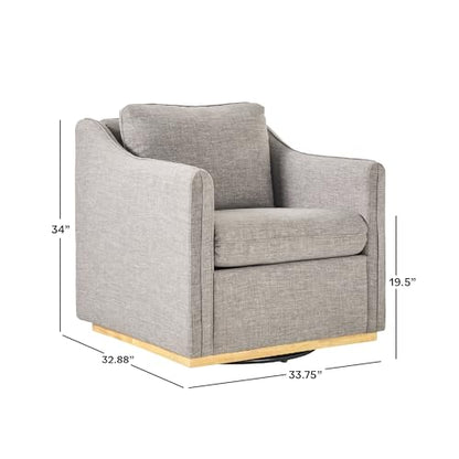 Nash Modern Farmhouse Linen Swivel Accent Chairs, 2-Pack, Dark Grey