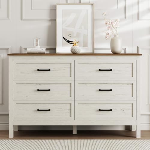 Farmhouse 6 Drawers Dresser for Bedroom, view 4