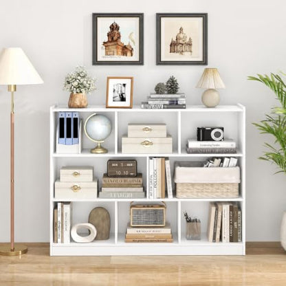 8-Cube Bookcase, Wood 3 Tier Open Storage Bookshelf, view 5