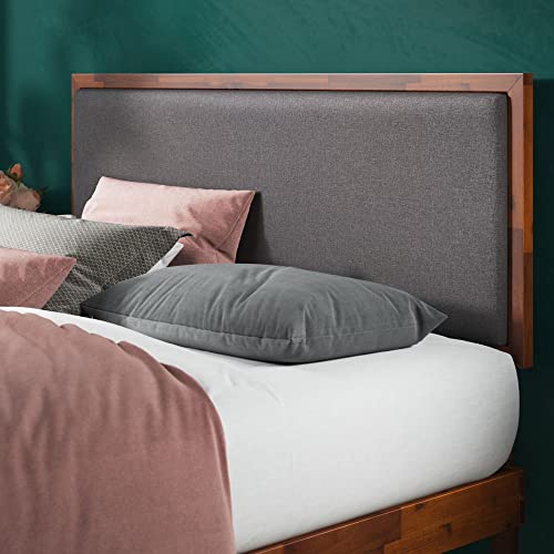 Raymond Wood Platform Bed Frame with Adjustable Upholstered Headboard, view 7