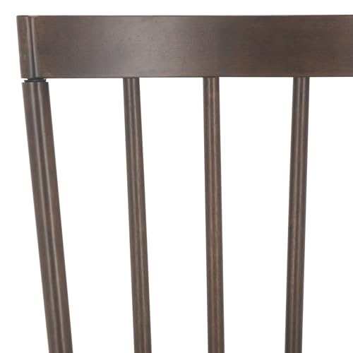 SAFAVIEH Home Collection - Sani Dark Walnut Spindle Dining Chair Set of 2, Solid Wood Farmhouse Kitchen Chairs (DCH8507B-SET2)