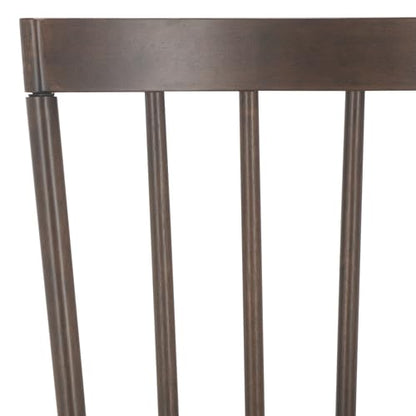 SAFAVIEH Home Collection - Sani Dark Walnut Spindle Dining Chair Set of 2, Solid Wood Farmhouse Kitchen Chairs (DCH8507B-SET2)