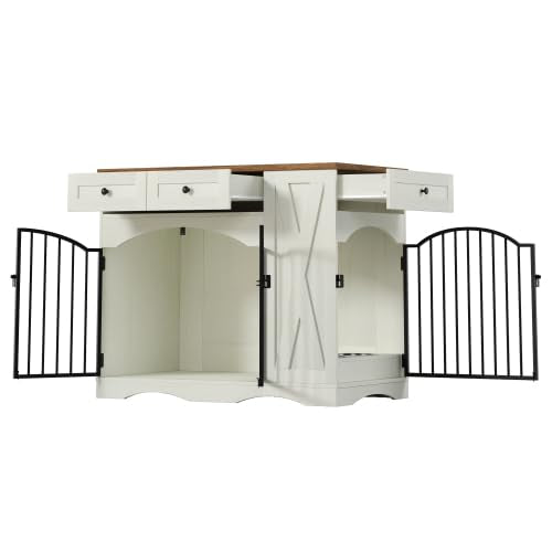 Farmhouse Style Dog Crate Furniture, Dog Kennel End Table for Large Dog, view 7