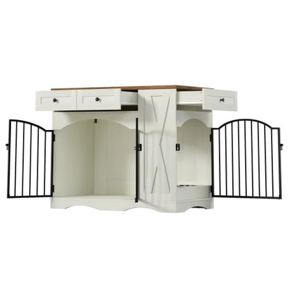 Farmhouse Style Dog Crate Furniture, Dog Kennel End Table for Large Dog, view 7