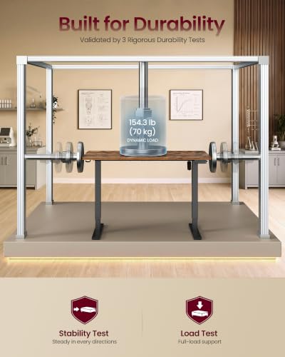 Standing Desk, 48x24 Inch Electric Adjustable Desk, 30-Min Assembly, view 6