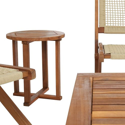 Natural Wood Sofa Set with Rope Accent, view 6