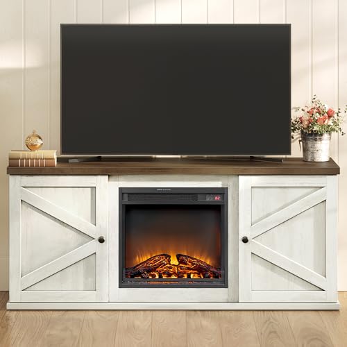 Fireplace TV Stand, Farmhouse Entertainment Center for 65'' TV, view 2