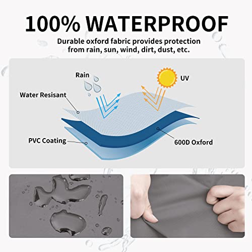Heavy Duty 2 Seater Outdoor Loveseat Cover, Waterproof Windproof Patio Furniture Sofa Cover with Air Vent (58Wx32.5Dx31H inch, Gray/Dark Gray)